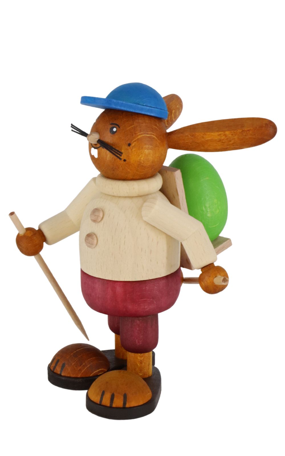 Osterhase Wanderer, farbig, 13 cm von SEIFFEN.COM_1