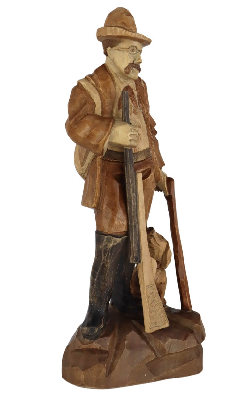 Stülpner Karl mit Hund, 12 cm, gebeizt von Schnitzkunst aus dem Erzgebirge_2