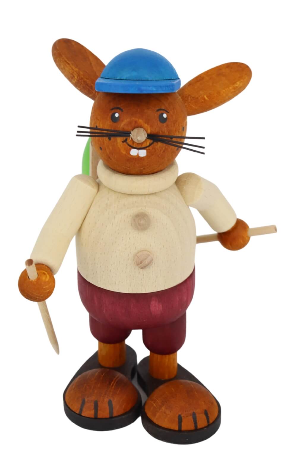 Osterhase Wanderer, farbig, 13 cm von SEIFFEN.COM