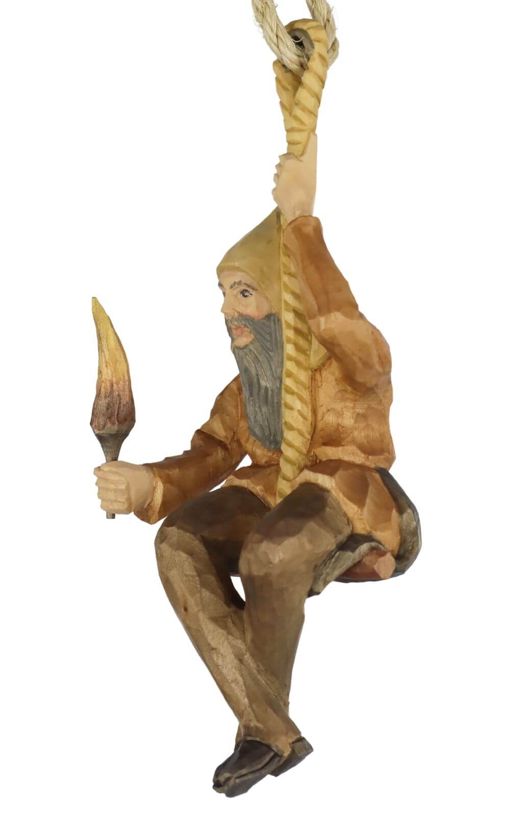 Seilfahrt, geschnitzt, 20 cm farbig von Schnitzkunst aus dem Erzgebirge