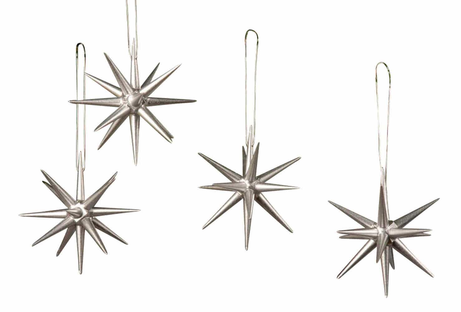 Christbaumschmuck Weihnachtssterne silber, 4-teilig von Albin Preißler_Bild1