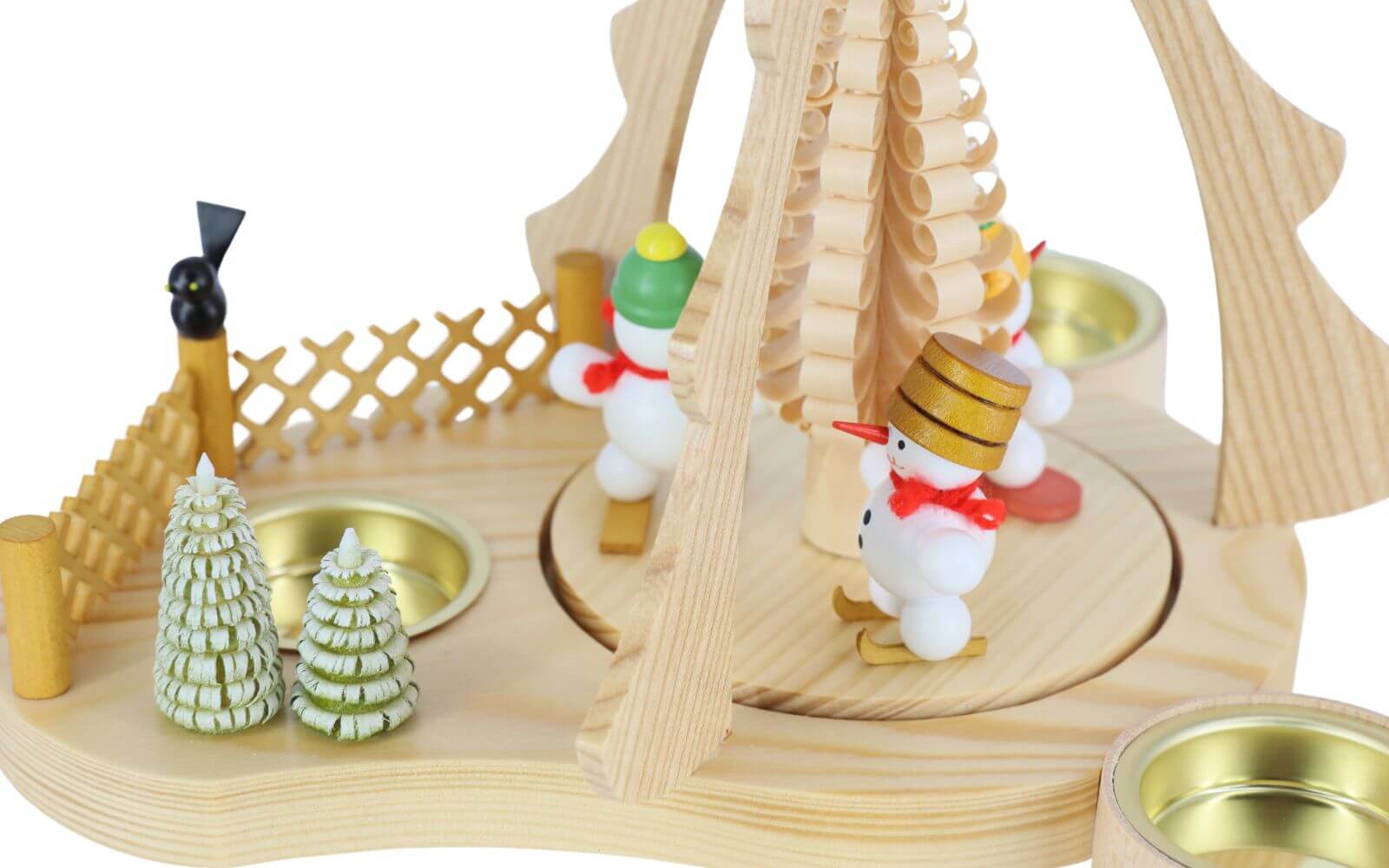 Weihnachtspyramide für Teelichte mit Schneemänner, 26 cm, farbig von Ralf Zenker_3