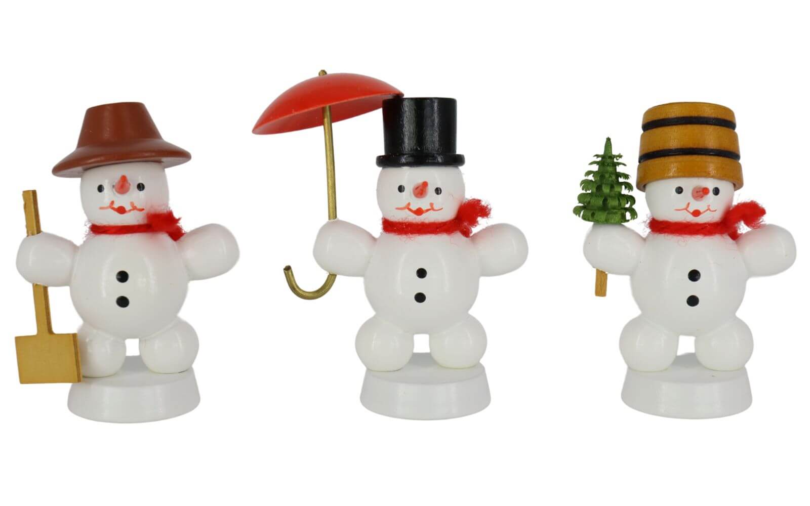 Miniatur - Schneemanntrio I, farbig, 5 cm von Ralf Zenker