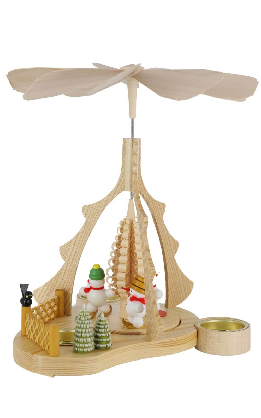 Weihnachtspyramide für Teelichte mit Schneemänner, 26 cm, farbig von Ralf Zenker_2