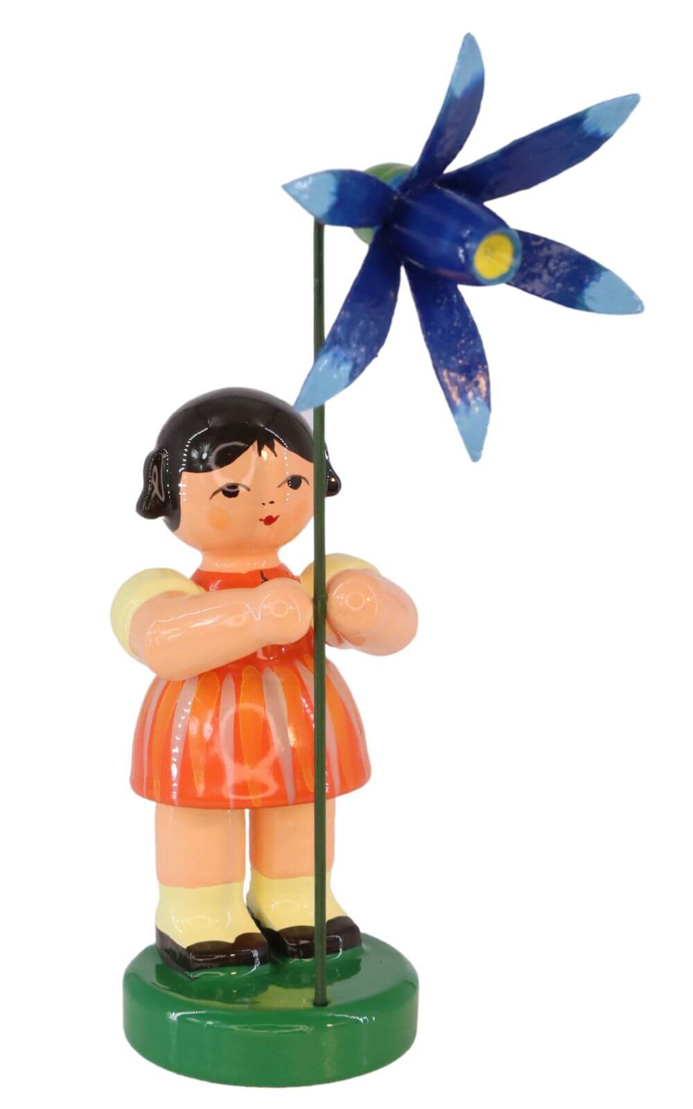 Blumenmädchen Marie mit blauer Blume, 9 cm von Figurenland Uhlig GmbH