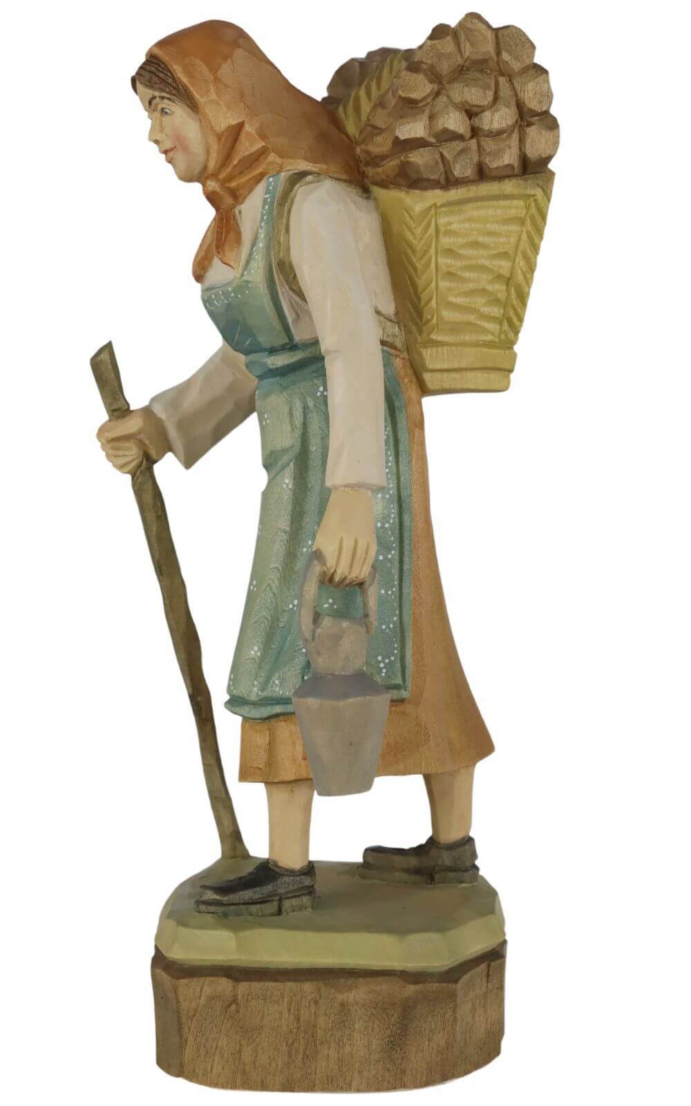 Waldfrau, geschnitzt, 12 cm, farbig von Schnitzkunst aus dem Erzgebirge_2