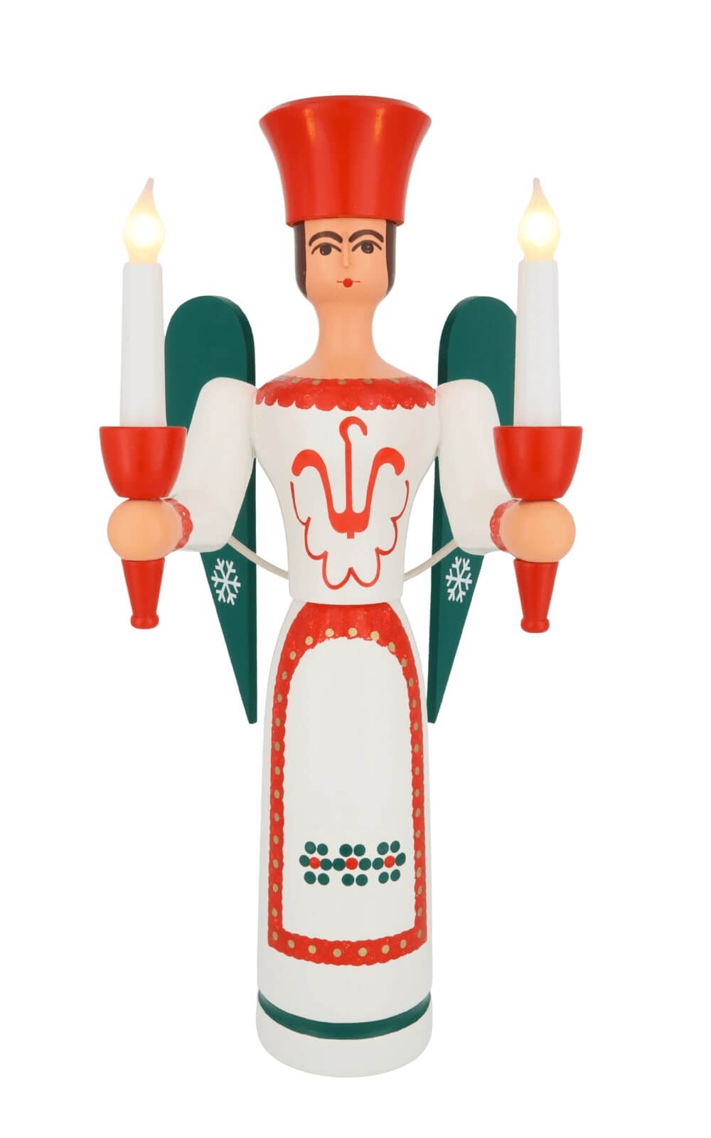 Weihnachtsengel, farbig, elektrisch beleuchtet, 38 cm von SEIFFEN.COM