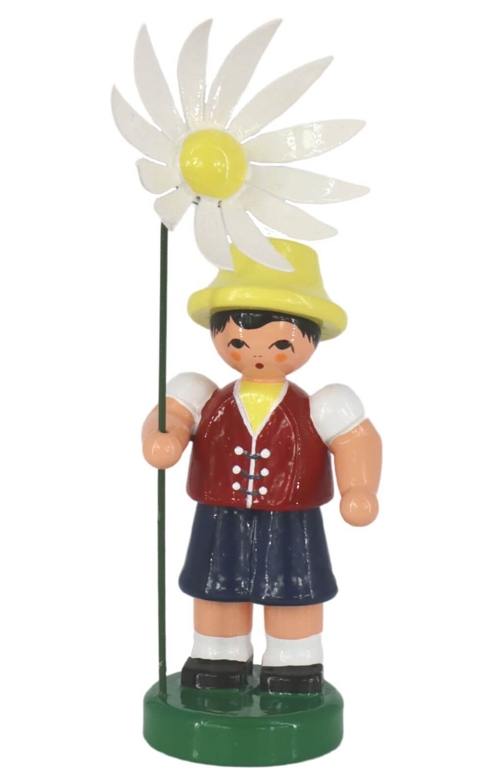 Blumenjunge Andre mit weißer Blume, 10 cm von Figurenland Uhlig
