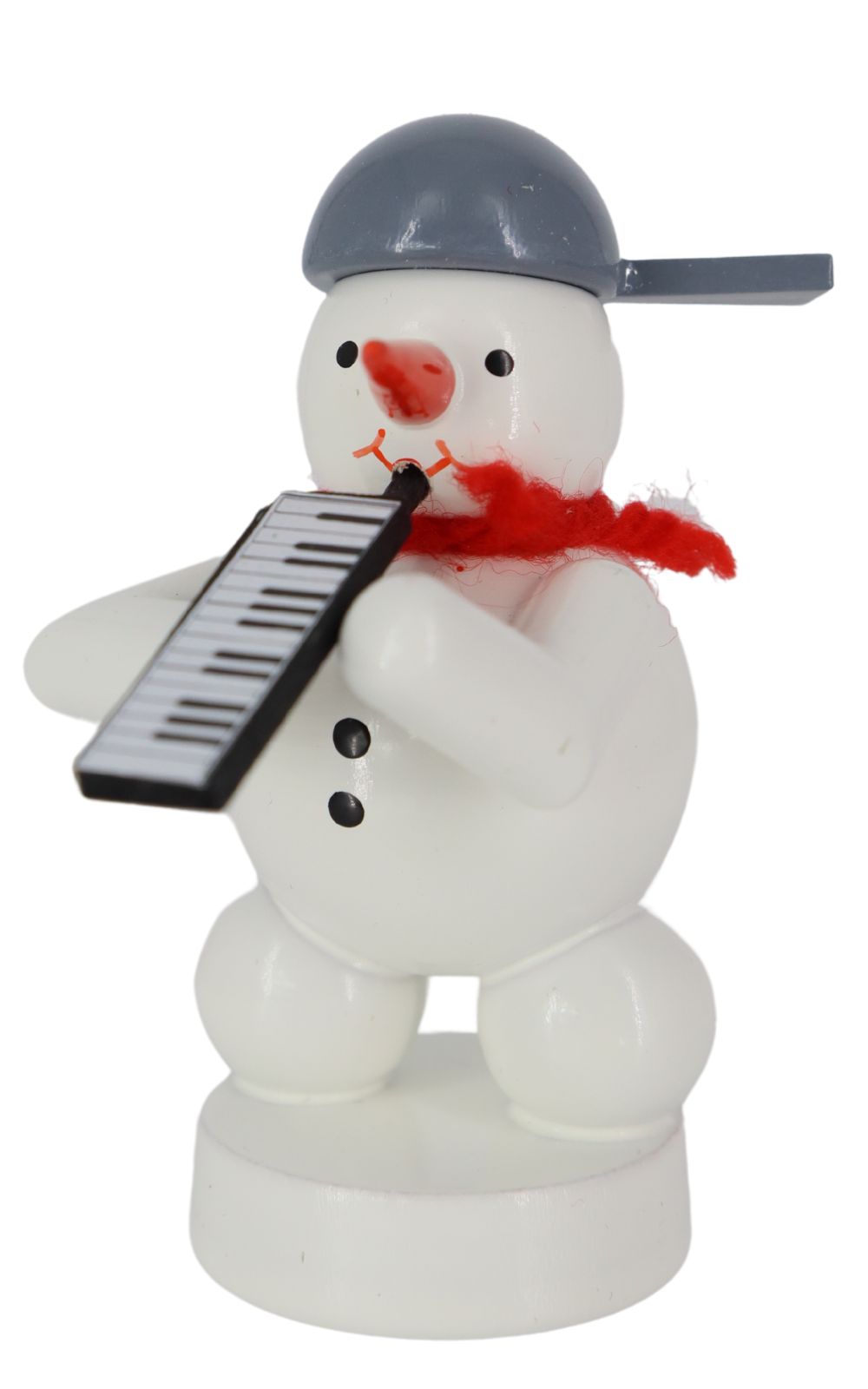 Miniatur Schneemann Musikant mit Melodica, farbig, 8 cm von Ralf Zenker
