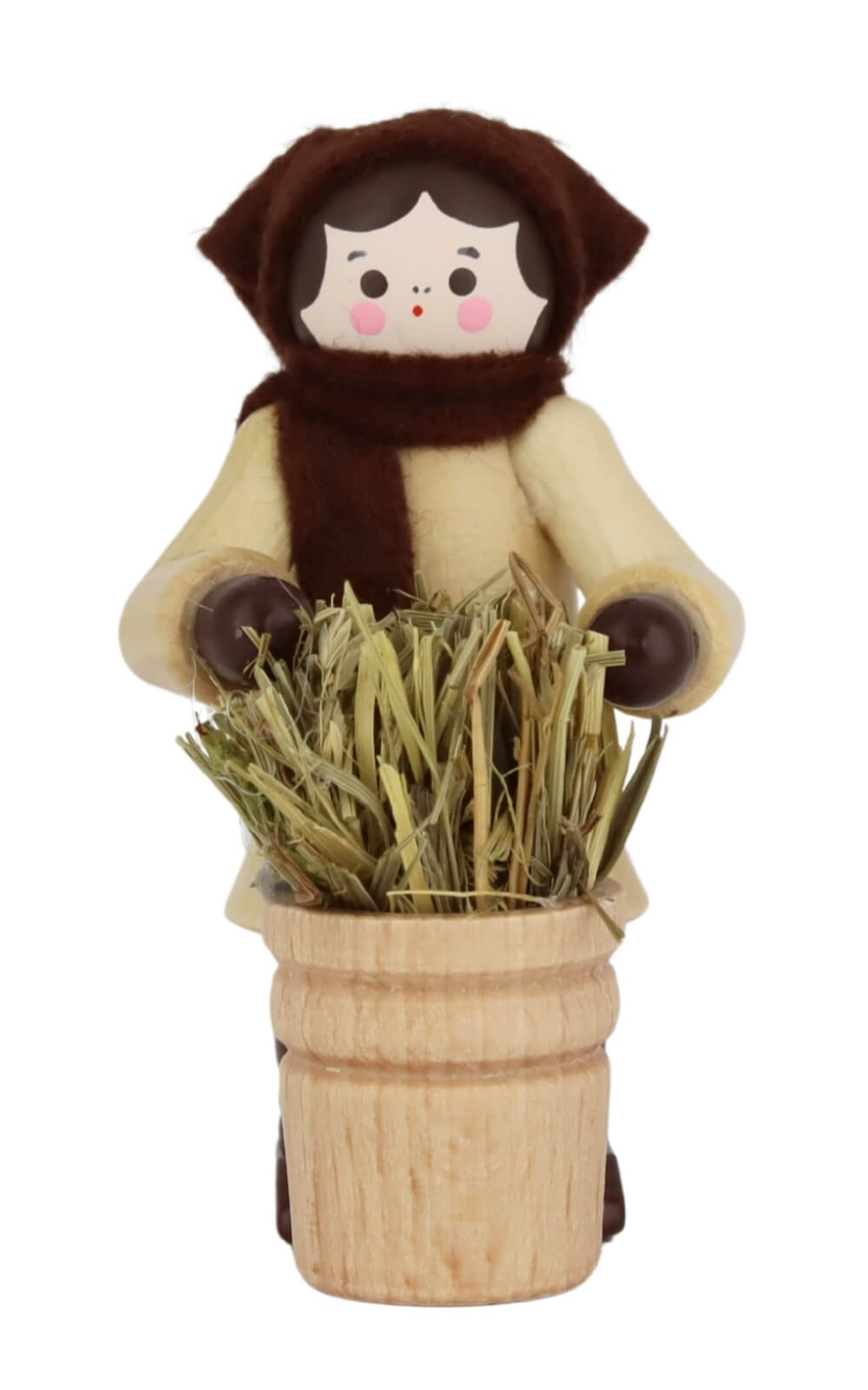 Frau mit Heukorb, 6 cm, natur von Romy Thiel_1