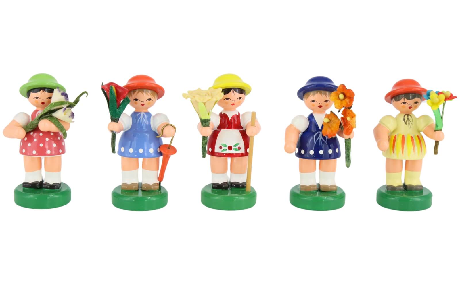 Miniaturen Blumenmädchen, 5 Stück, handbemalt von Figurenland Uhlig GmbH_1