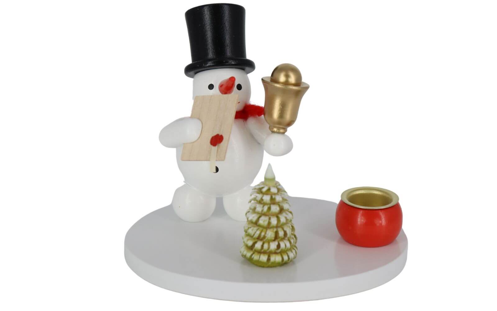 Kerzenhalter mit Schneemann Ausrufer, farbig, 8 cm von Ralf Zenker_1