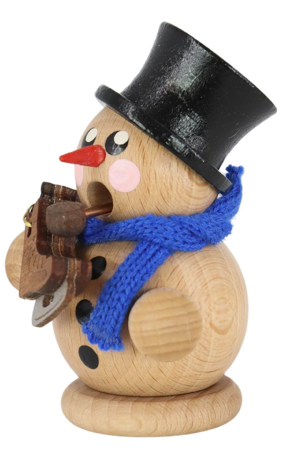 Räuchermann Schneemann mit Schlittschuh, 8 cm, natur von Gerd Hofmann_3