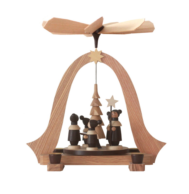 Weihnachtspyramide - Tischpyramide Kurrende, natur, 26 cm von Spielwarenmacher Günther