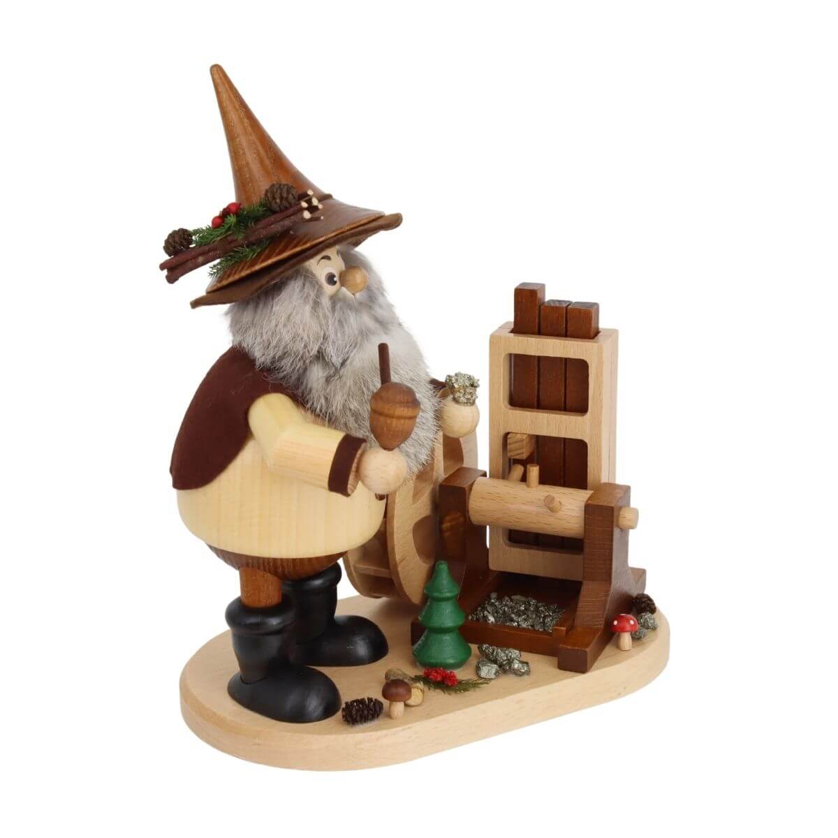 Holzfigur, Wichtel, Wurstmühle, Dekoration, Weihnachten