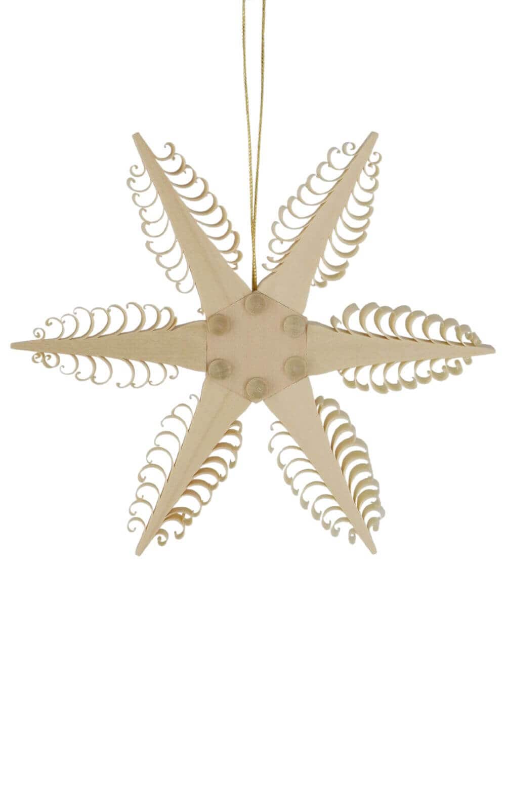 Christbaumschmuck Holzstern, 6–eckig von Martina Rudolph