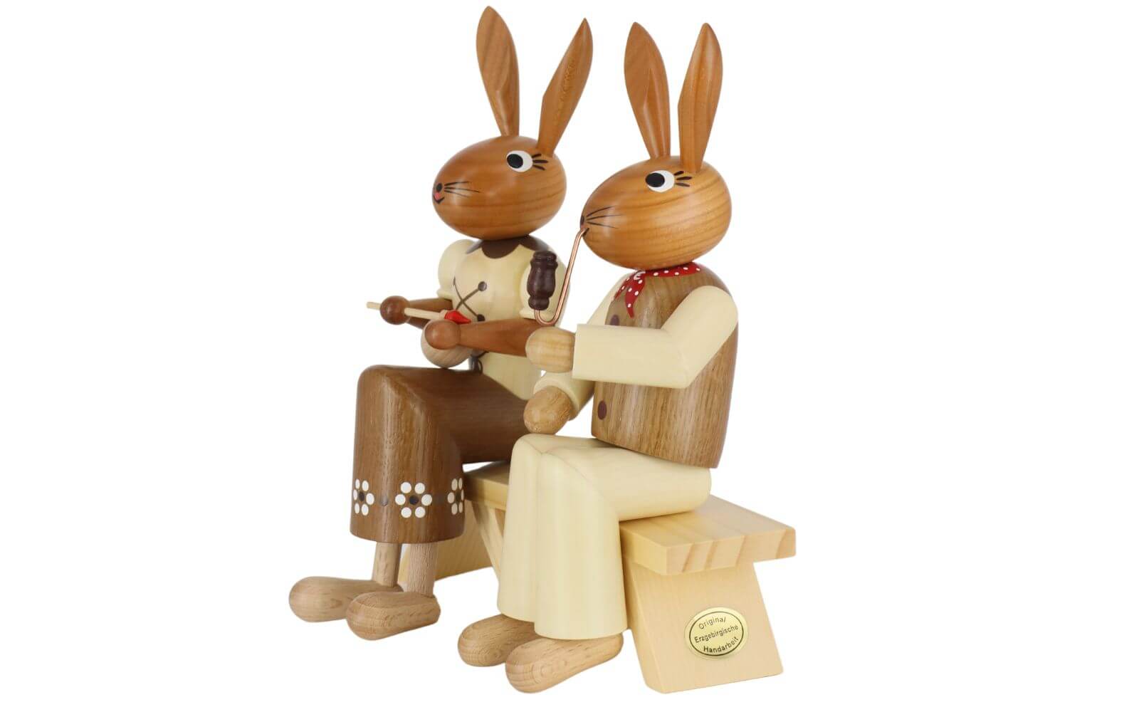 Osterhasenpaar auf Stühlen, 22 cm von SEIFFEN.COM_3