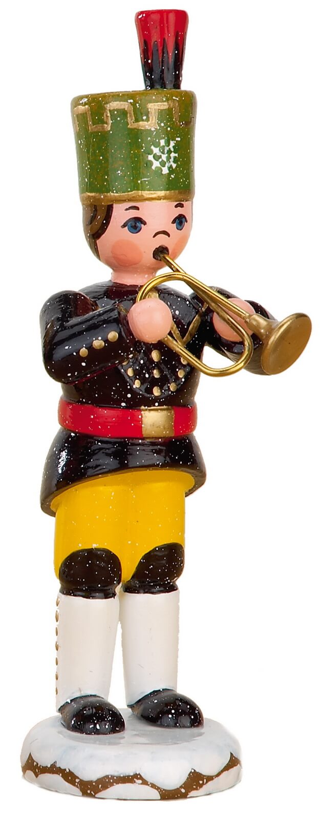 Miniatur Winterkind Bergmann mit Trompete von Hubrig Volkskunst