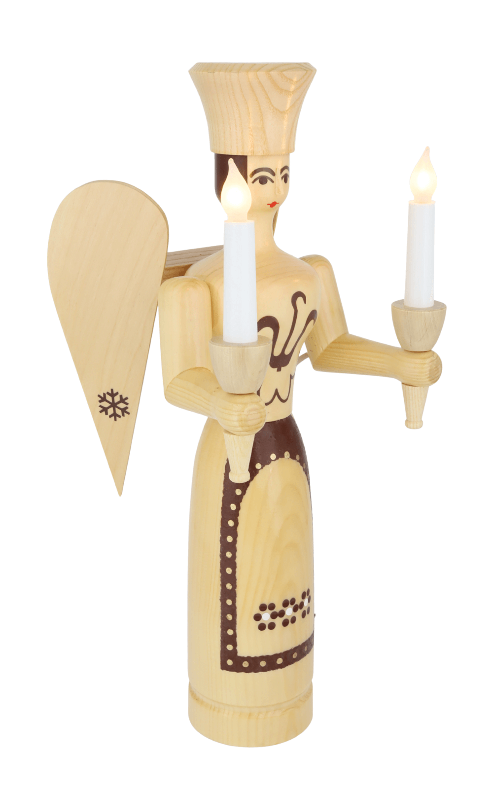 Weihnachtsengel, 50 cm, natur, elektrisch beleuchtet von SEIFFEN.COM