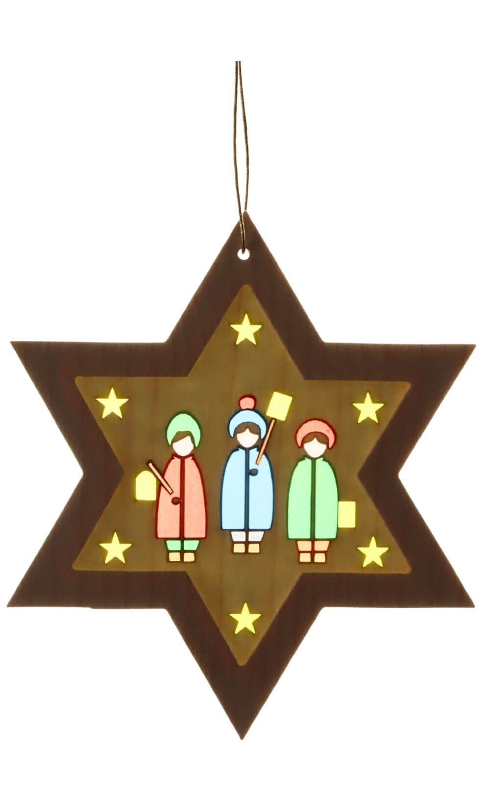 Christbaumschmuck Stern mit Diaphanbild Laternenkinder von Richard Glässer_2