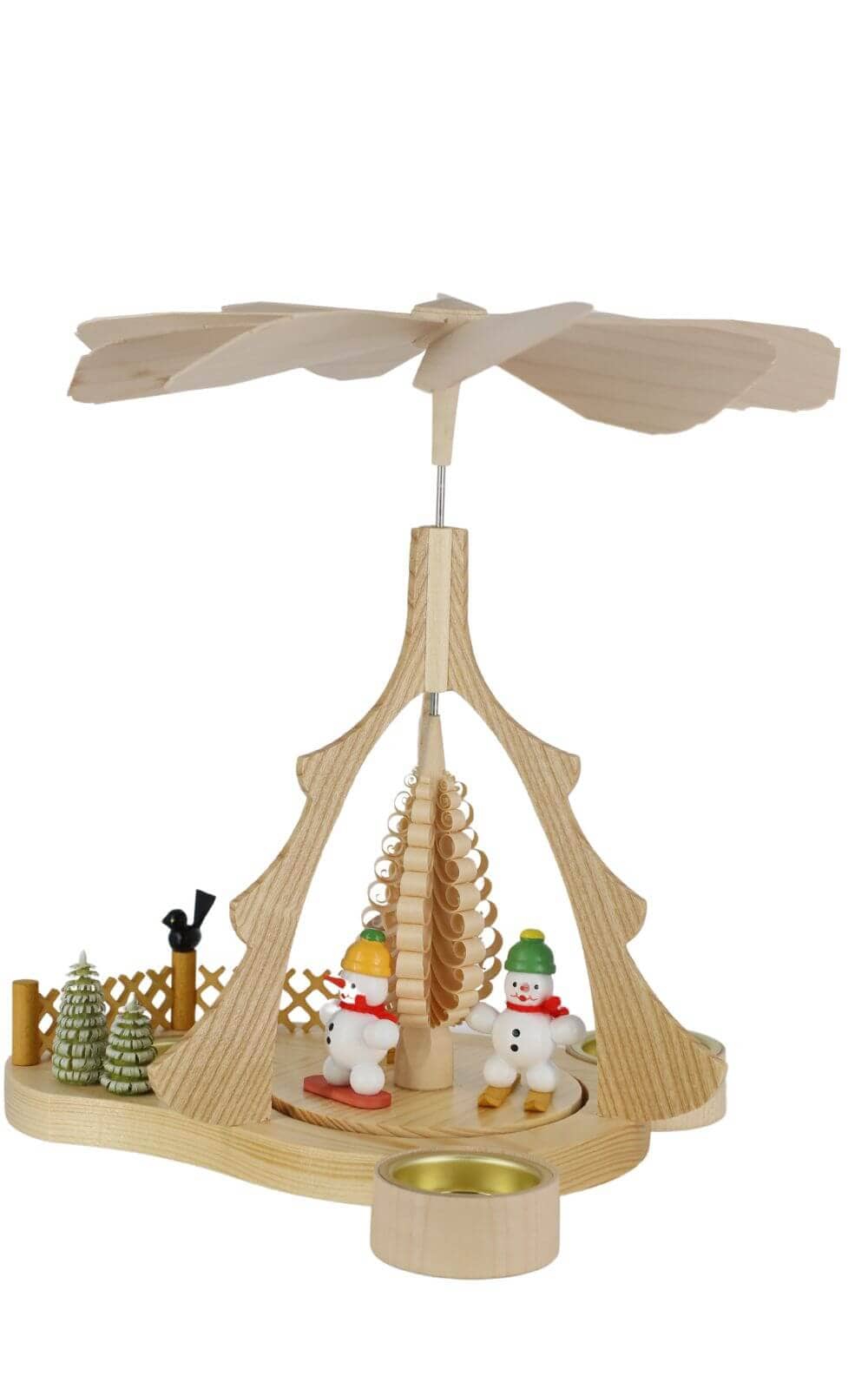 Weihnachtspyramide für Teelichte mit Schneemänner, 26 cm, farbig von Ralf Zenker_1