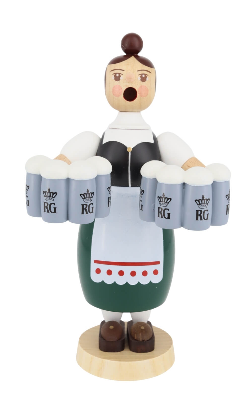 Räuchermännchen Helga mit Maßkrügen, 18 cm von Richard Glässer_1