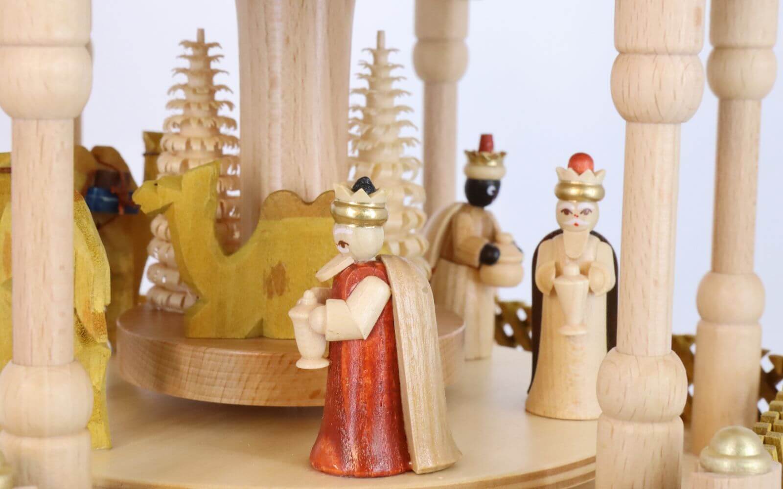 Weihnachtspyramide Heilige Geschichte mit Spielwerk, 70 cm, natur von Richard Glässer_3