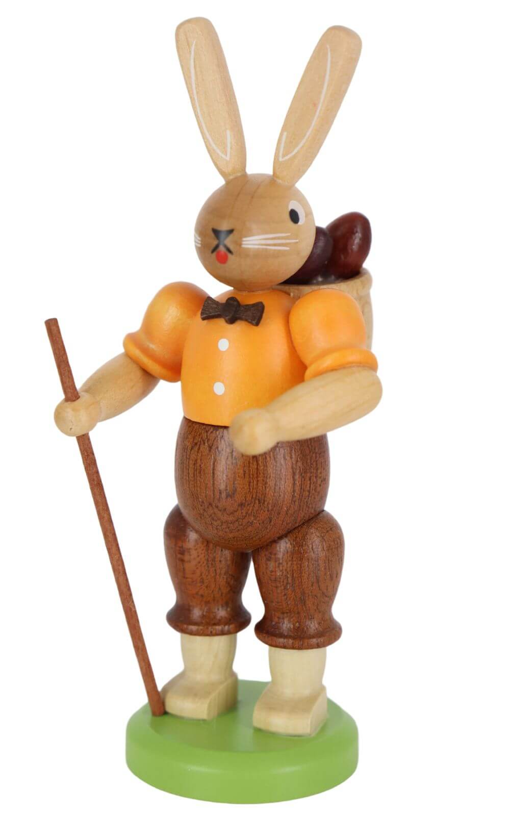 Osterhase mit Korb und Stab, farbig, 11 cm von Müller Kleinkunst_1