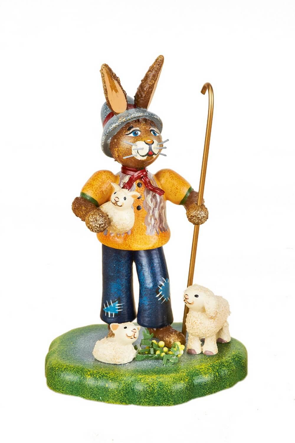 Osterhase mit Lämmchen, 10 cm, farbig von Hubrig Volkskunst