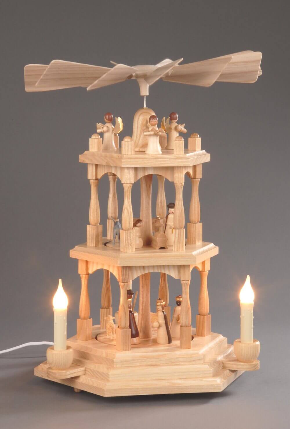 Weihnachtspyramide Heilige Familie, 3-stöckig, 41 cm, elektrisch von Albin Preißler_2