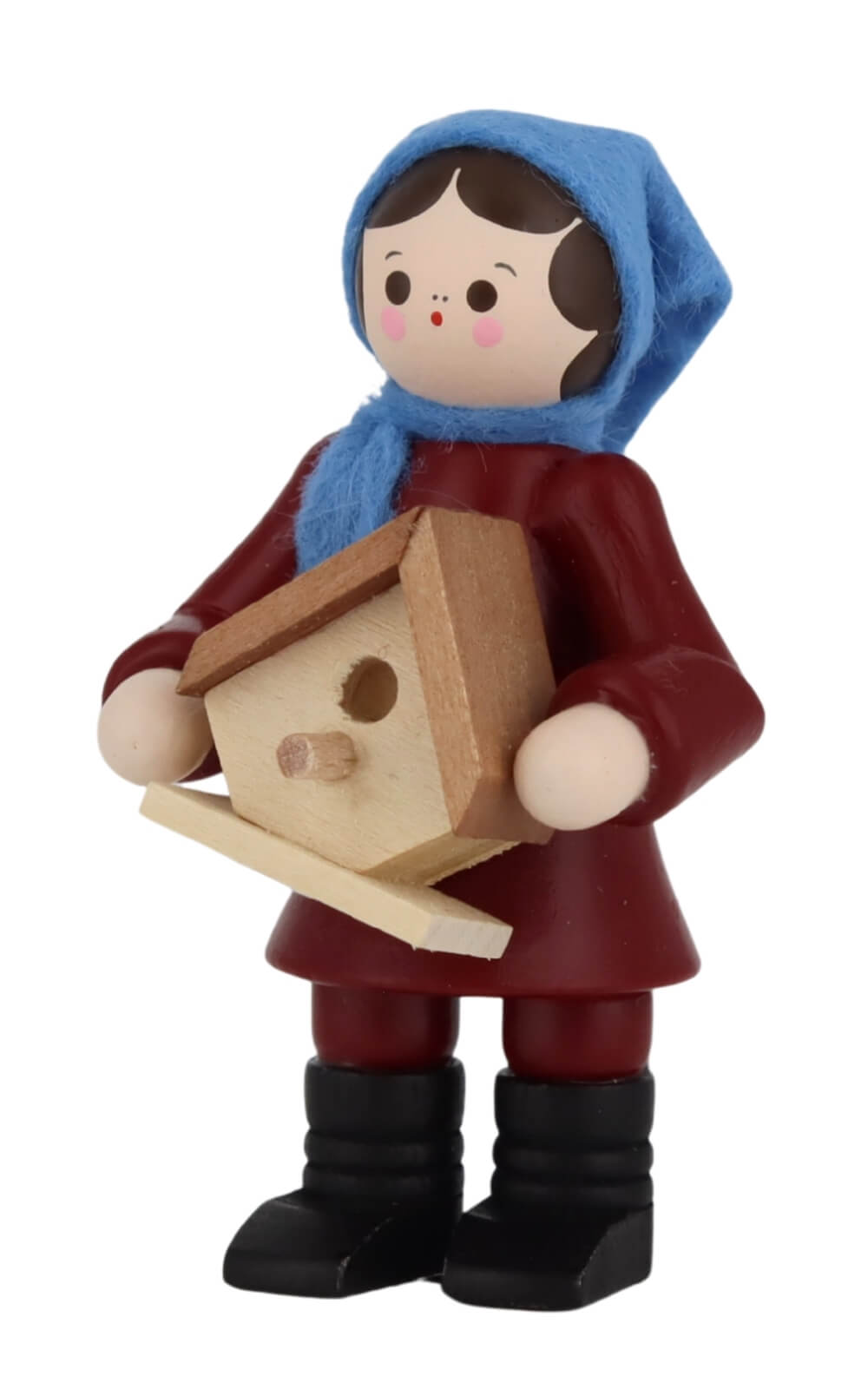Miniatur Mädchen mit Nistkasten, 6 cm, farbig von Romy Thiel_2