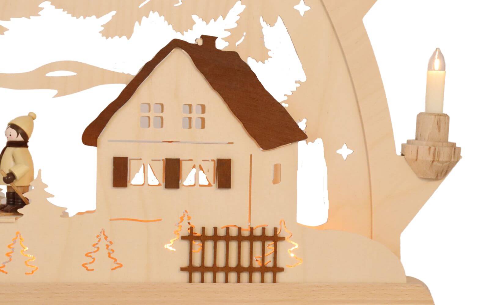 Schwibbogen - Rundbogen Haus mit Skifahrer von Taulin_3