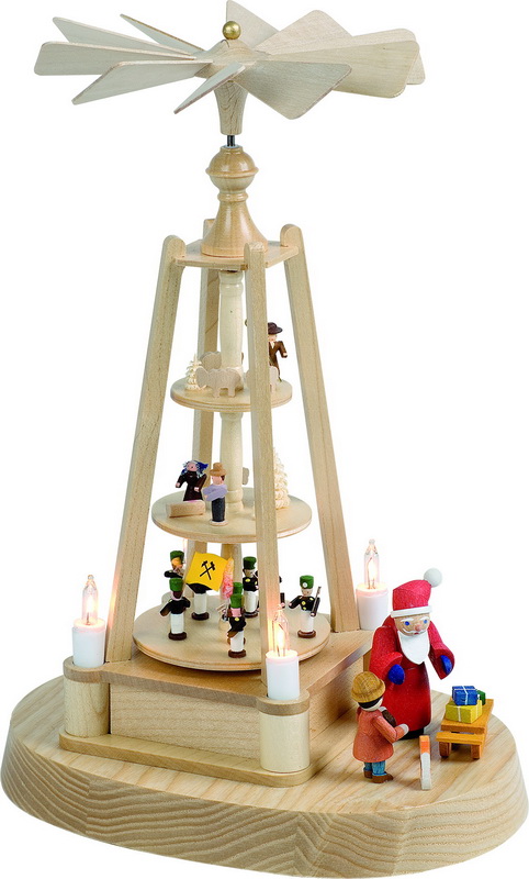 Weihnachtspyramide Minipyramide, farbig, elektrisch beleuchtet von Richard Glässer