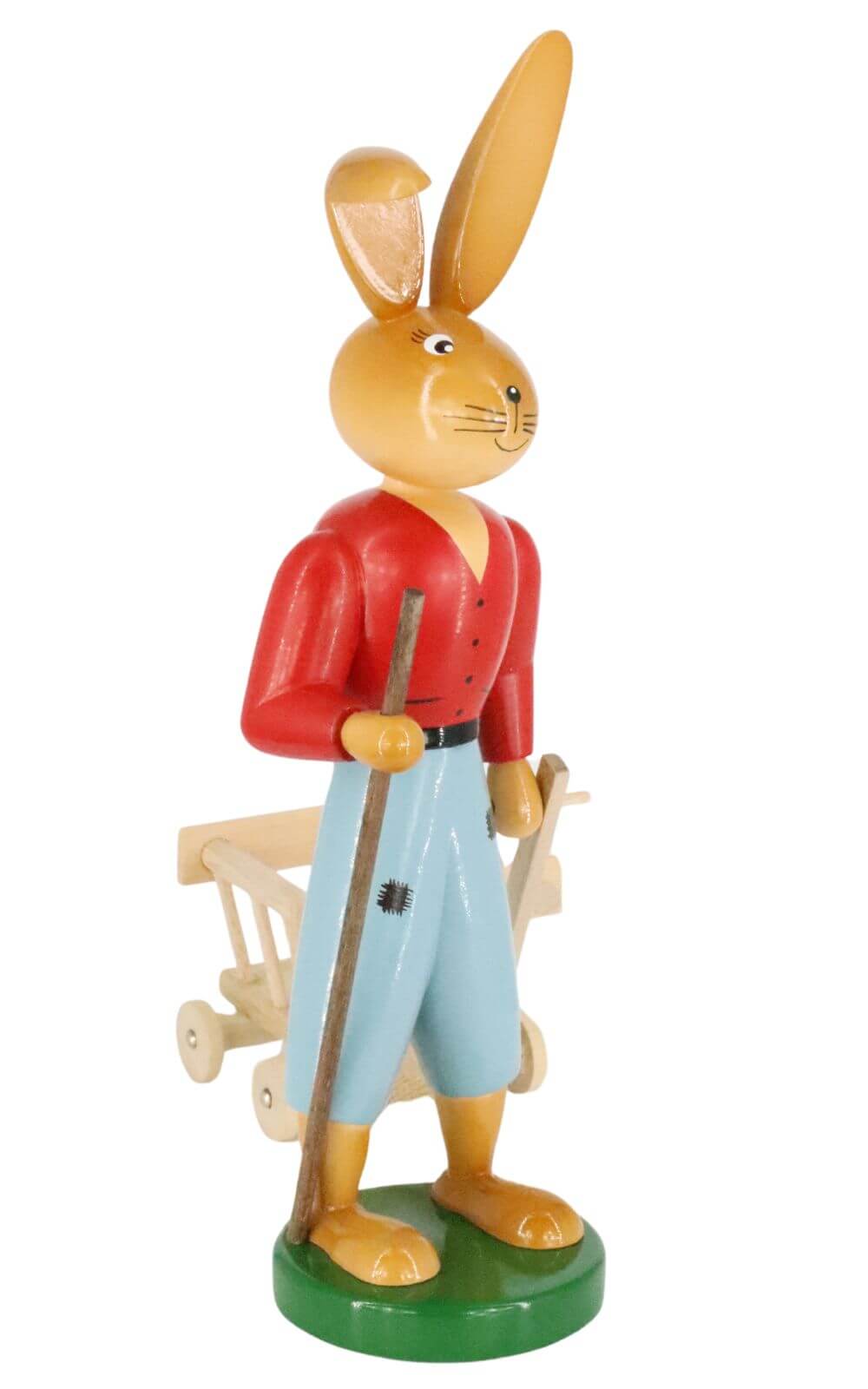 Osterhase mit Handwagen, 25 cm von Holzkunst Gahlenz_2