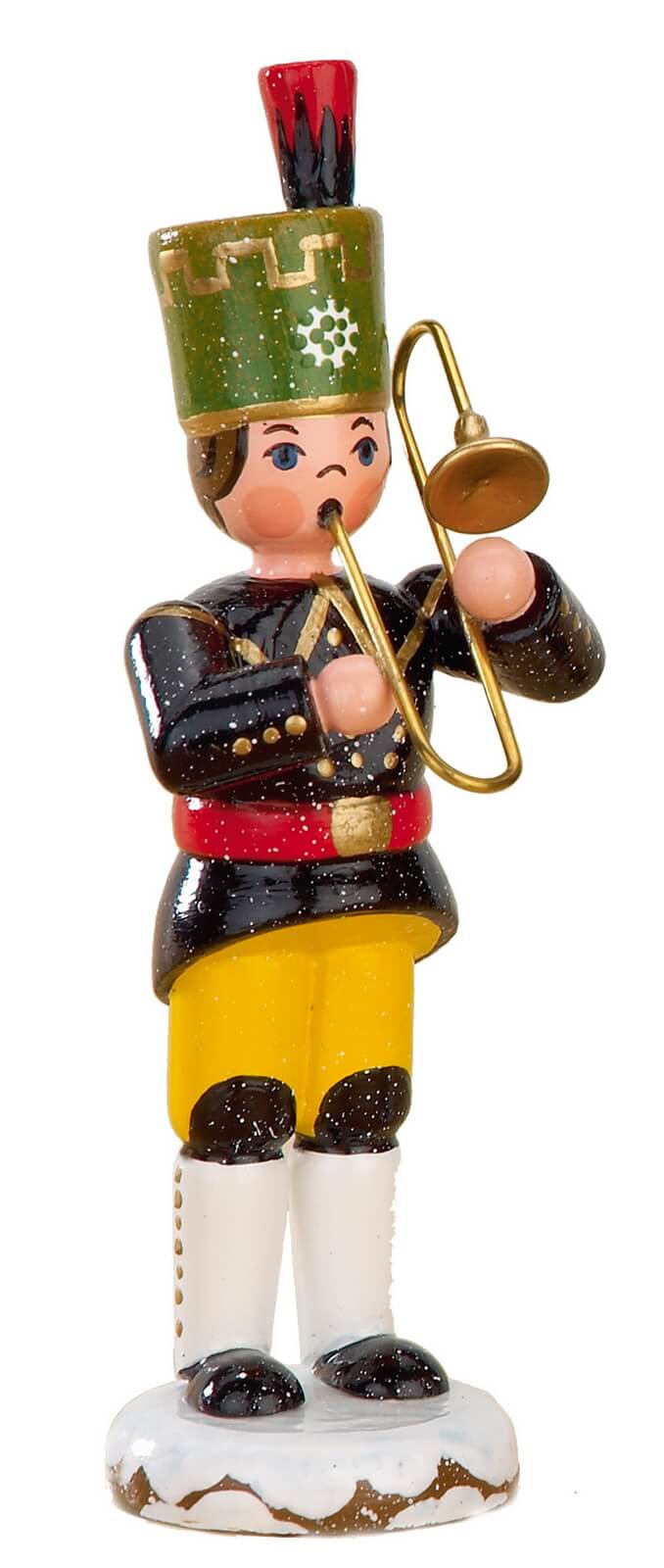 Miniatur Winterkind Bergmann mit Posaune von Hubrig Volkskunst