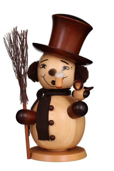 German Incense Smoker snowman, nature, 50 cm, Christian Ulbricht GmbH & Co KG Seiffen/ Erzgebirge