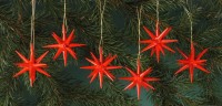 Vorschau: Christbaumschmuck aus Holz, Weihnachtssterne rot, 6-teilig hergestellt von Albin Preißler_Bild2