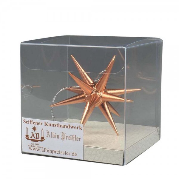 Christmas tree decorations made of wood, Christmas star copper, 7 cm by Albin Preißler