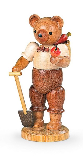 Dekofigur Bärengärtner aus Holz, naturfarben von Müller Kleinkunst aus Seiffen