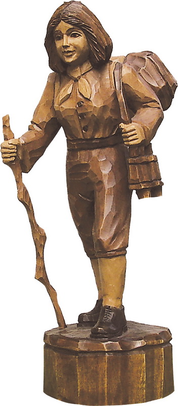 Wandersfrau, gebeizt, geschnitzt, in verschiedenen Größen