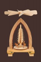 Vorschau: Weihnachtspyramide mit Rehe, 26 cm hergestellt von Heinz Lorenz Olbernhau/ Erzgebirge_Bild1