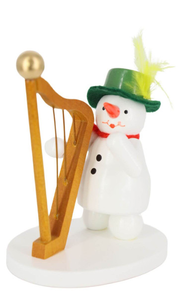 Schneefrau mit Harfe, farbig, 9 cm von Volker Zenker