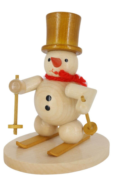 German Wooden Figurin Snowman skier