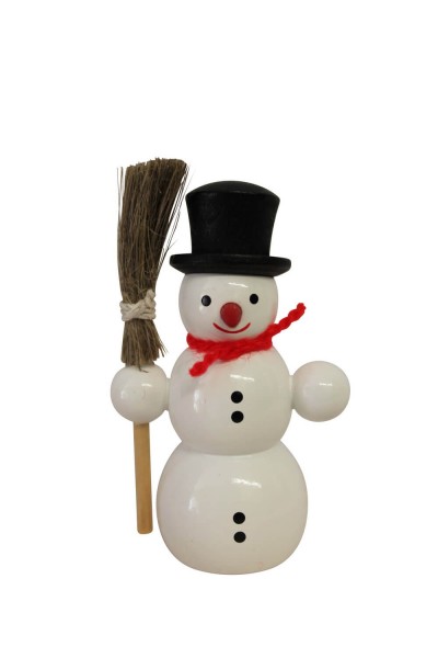 Weihnachtsfigur Schneemann mit Besen von Nestler-Seiffen