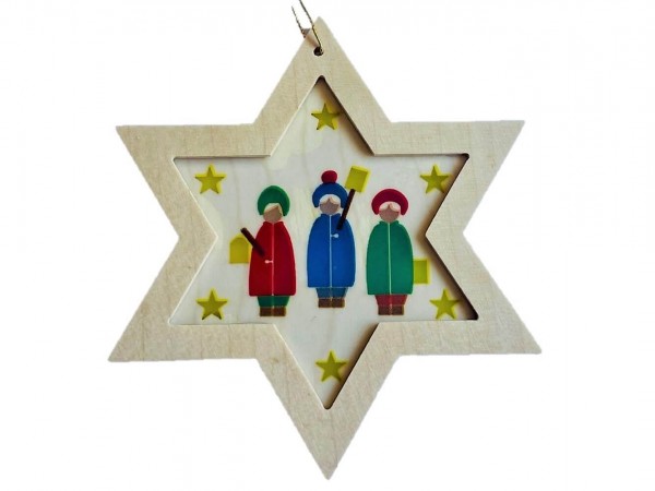 Christbaumschmuck Stern mit Diaphanbild Laternenkinder_Bild1