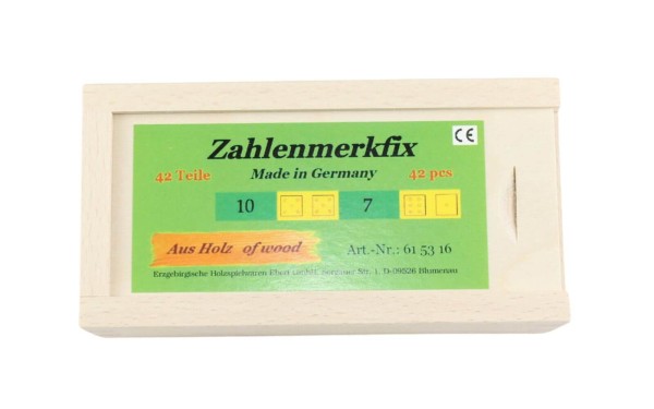 Zahlenmerkfix aus Holz, 42 Teile, farbig von Ebert GmbH_Bild1