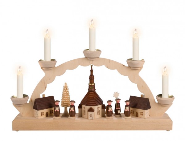 LED Schwibbogen Seiffener Dorf - 5 Lumix Kerzen von Nestler-Seiffen_Bild1