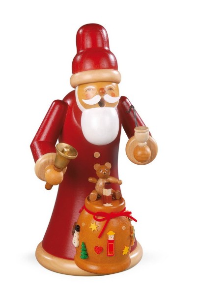 Räuchermann Weihnachtsmann mit Geschenken aus Holz von Müller Kleinkunst aus Seiffen