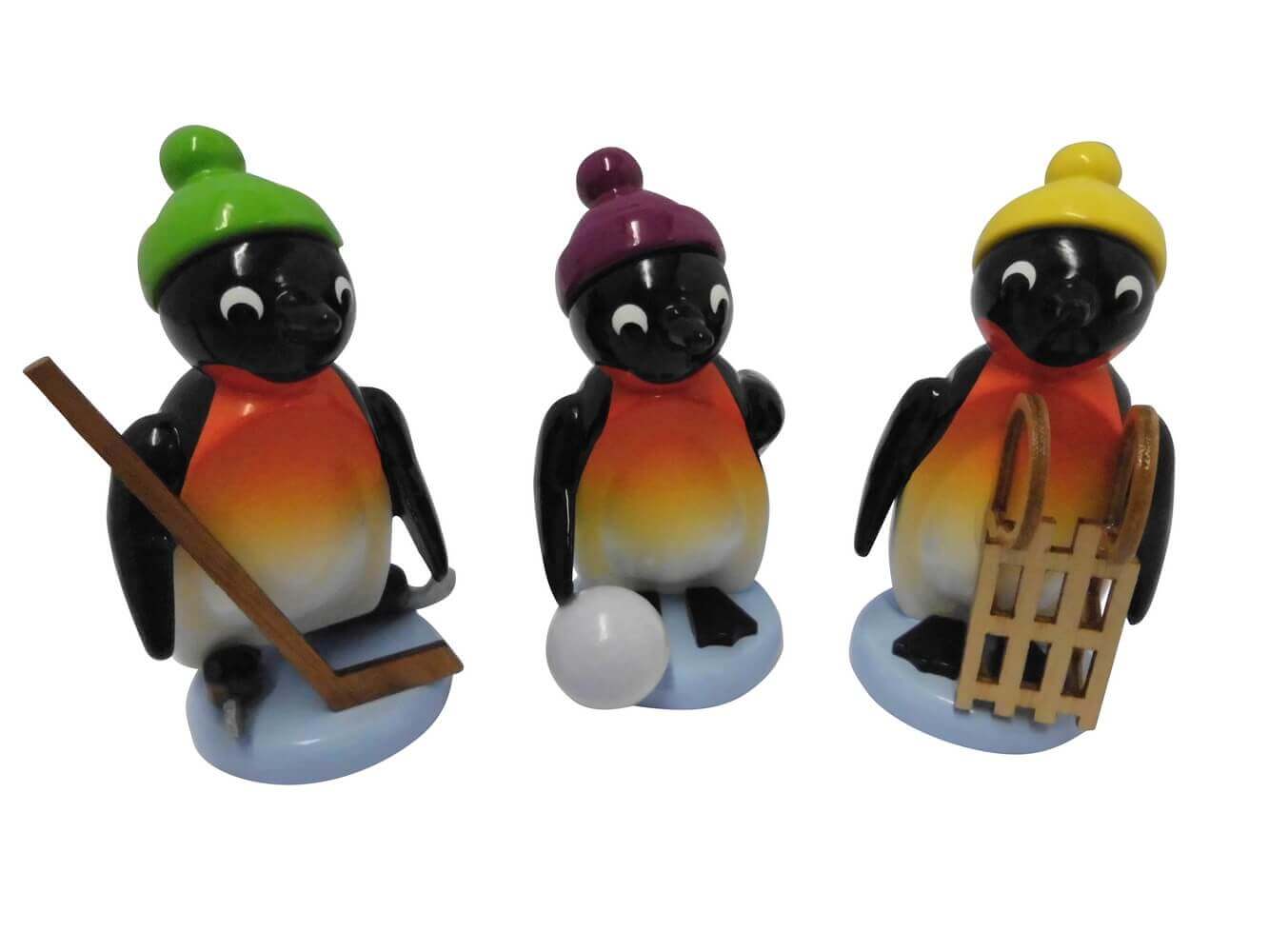 Miniatur Pinguin Eistänzer  H=ca 5 cm NEU Erzgebirge Weihnachtsfigur Holzfigur 