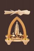 Vorschau: Weihnachtspyramide Winterkinder für Teelichter, 26 cm hergestellt von Heinz Lorenz Olbernhau/ Erzgebirge_Bild2